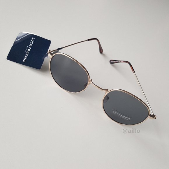 Lucky 🍀 Brand NELSON GOLD Wire Round Sunglasses - Picture 3 of 9